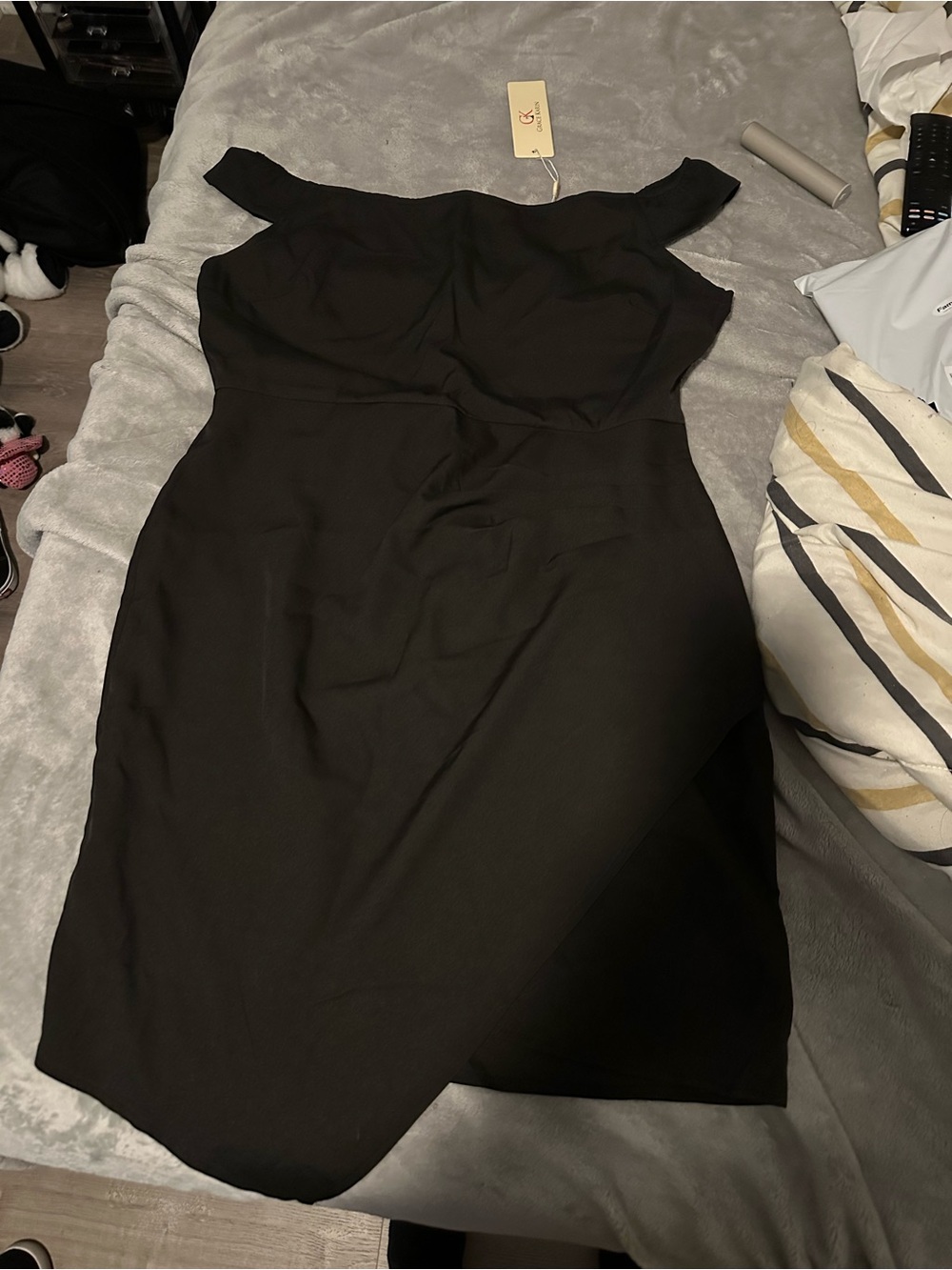 Grace Karin Black One-Shoulder Sheath Dress